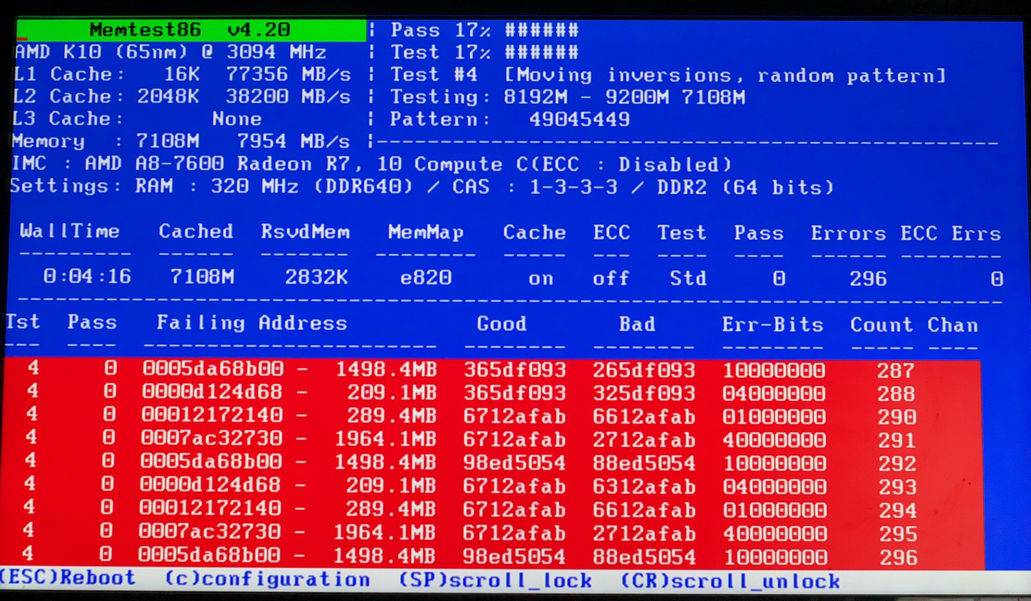G-Skill 8GB Ripjaws X DDR3 2133 Dual Kit – Memtest Errors